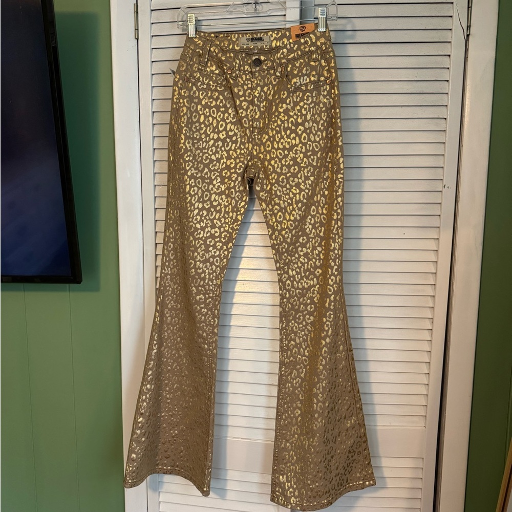 Leopard Print Flare Jeans